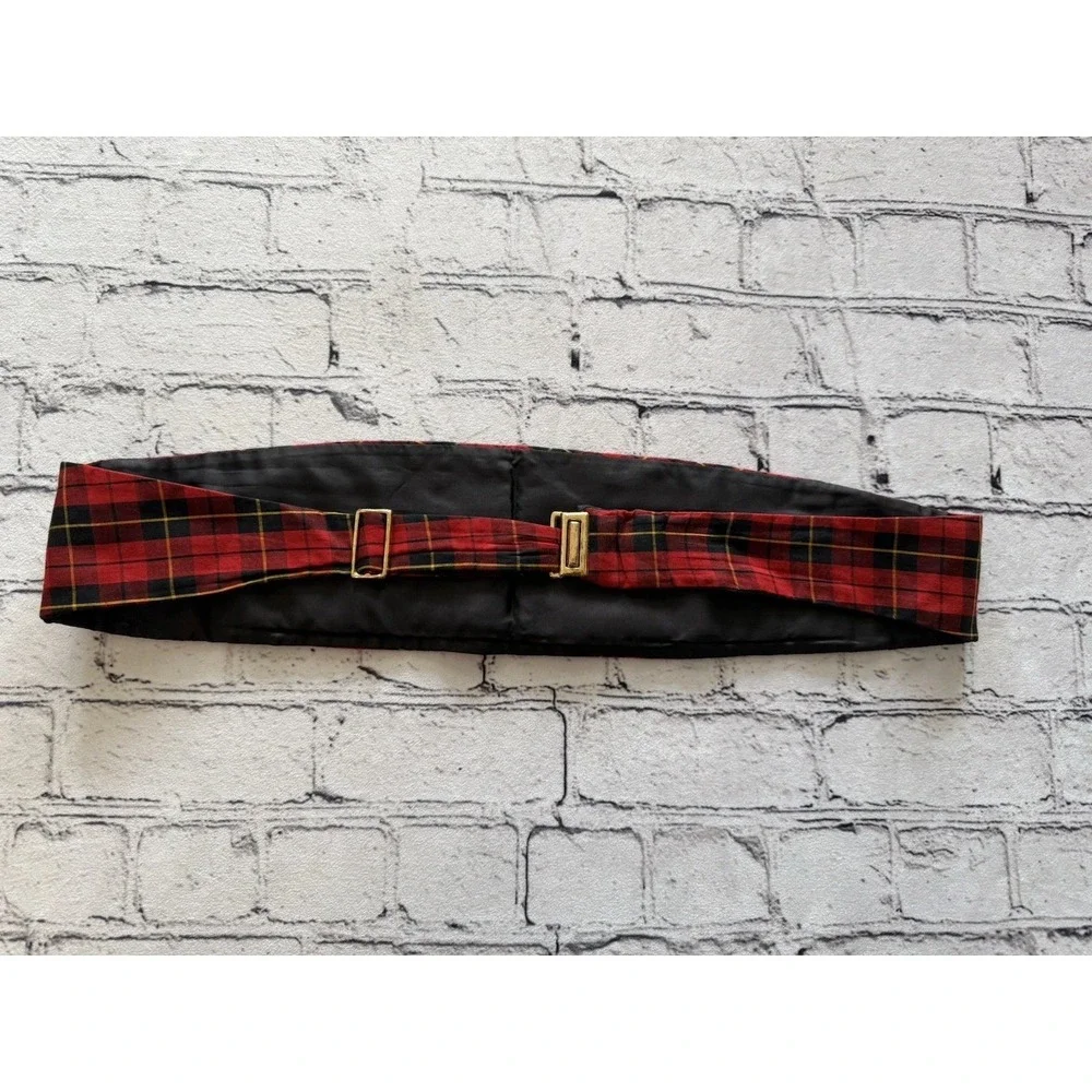 Vintage After‎ Six By Rudofker Red and Black Cummerbund Size L Adjustable to 40